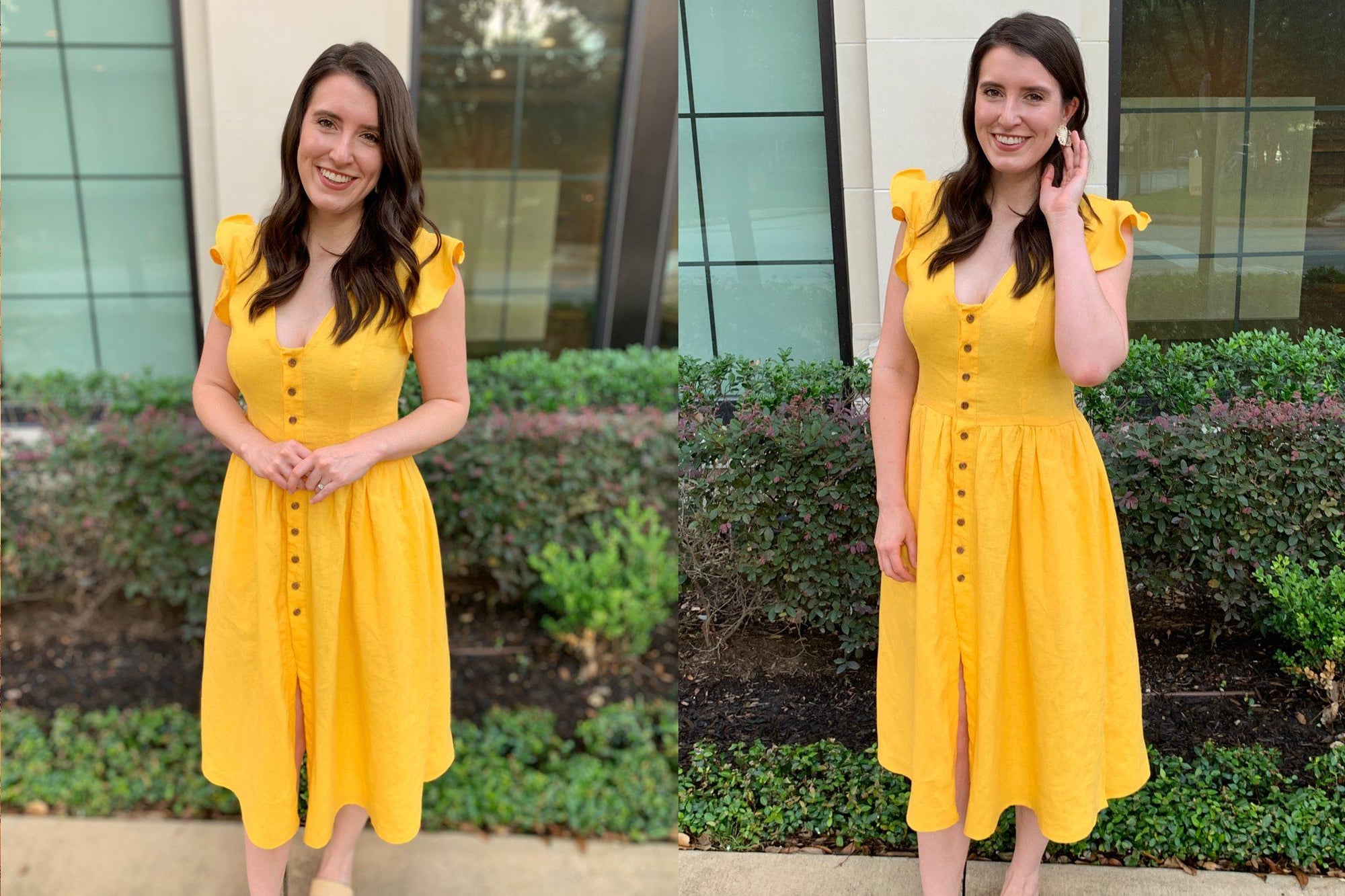 DIY Linen Button Down Dress Sewing Tutorial