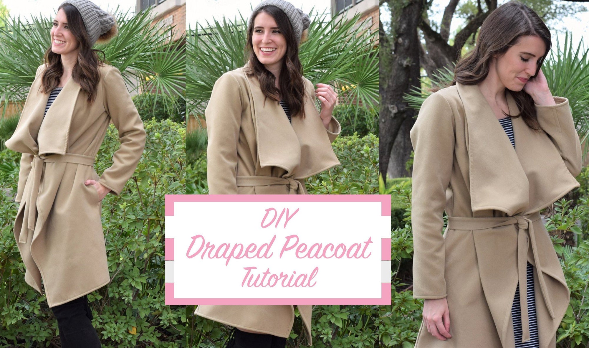 A DIY Khaki Draped Peacoat Sewing Tutorial