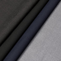 Pinstripe Polyester Viscose Wool-Look Suiting Fabric SV583345 Black Image A1