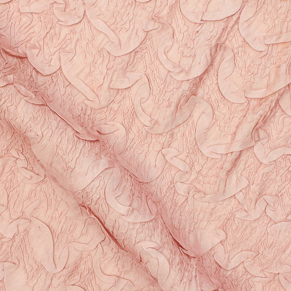 Ruched Ruffle Satin Fabric SV581012 Blush 1