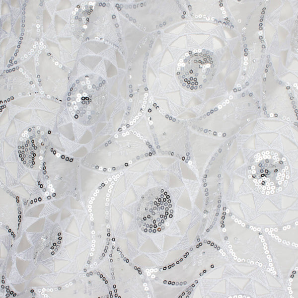 Solar Sequins On Organza Lace Fabric SV581051 1