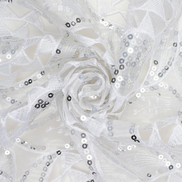 Solar Sequins On Organza Lace Fabric SV581051 2
