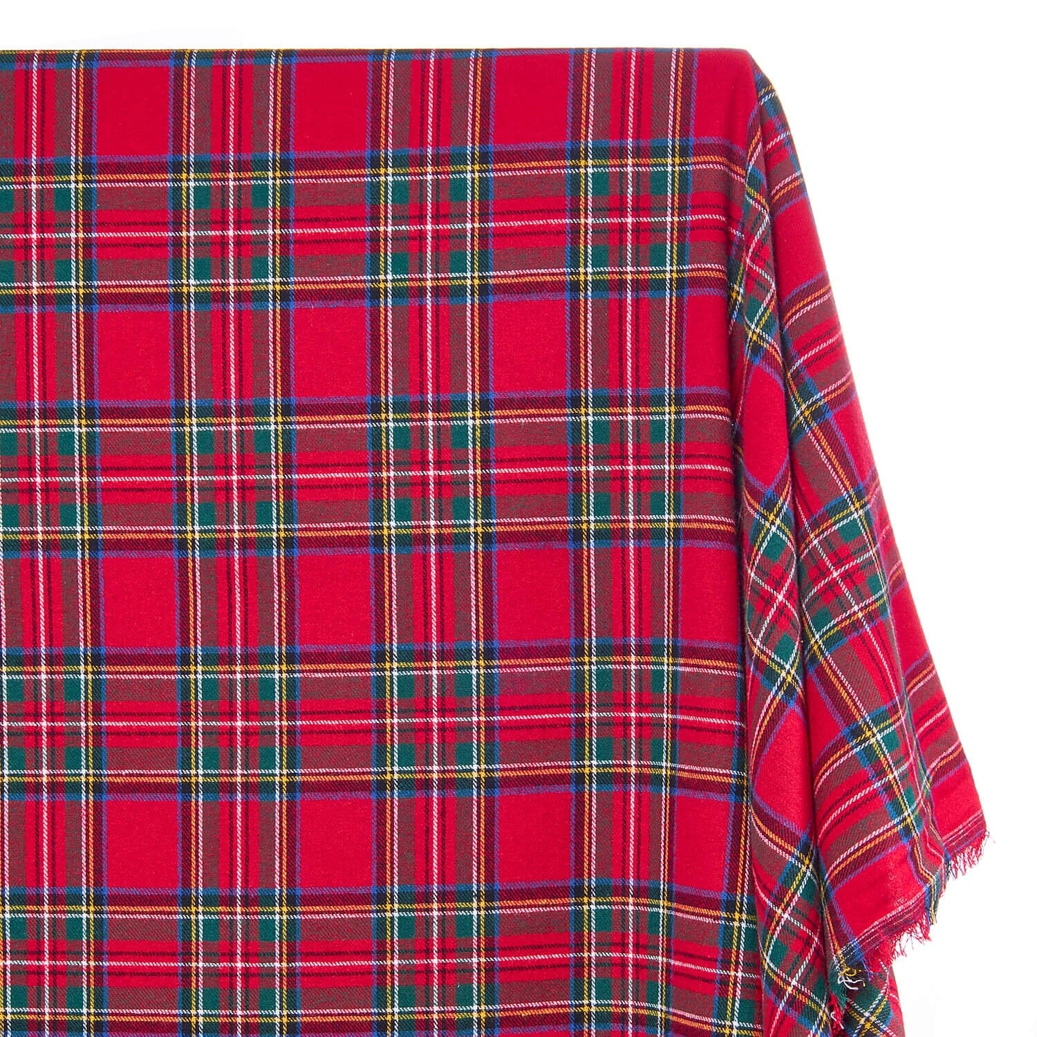 Red Royal Stewart Tartan Fabric Matching Thread. Tartan Fabric by