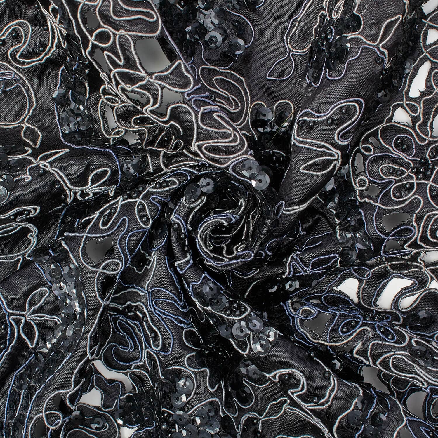 Butterrum Embroidered Taffeta Silk 500 Fabric main image 0