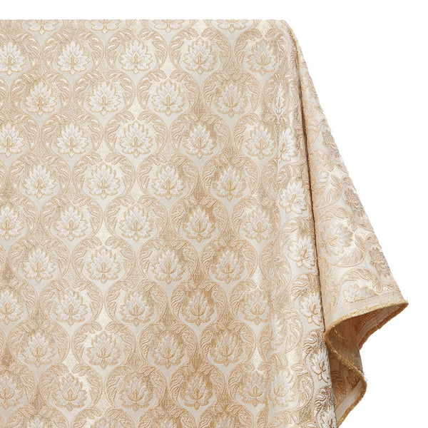 Medallion Extra Wide Metallic Damask Upholstery Jacquard Fabric SV581140 Ivory 1