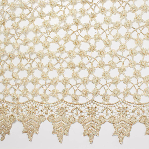 Gold Metallic St Yarn Chemical Lace Fabric SV576181 2