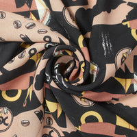 Coffee House Geometric Abstract Printed Silk Georgette