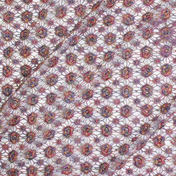 Multi Color Metallic Yarn Chemical Lace Fabric SV576095 Flamingo 1