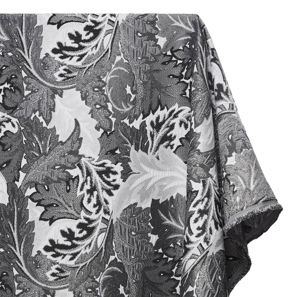 Leafy Extra Wide Metallic Upholstery Jacquard Fabric SV581158 Charcoal 1