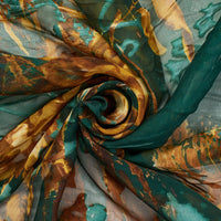 Burnout Floral Printed Chiffon Jacquard Fabric SV581683 2