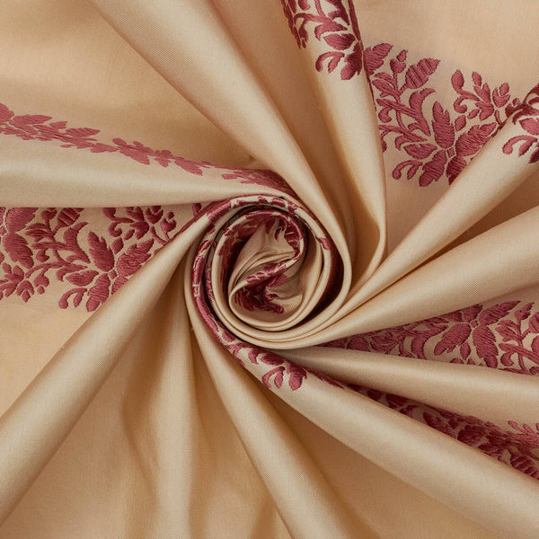 Floral Vine Embroidery On Silk Taffeta 54 Inch Fabric SV581555 2