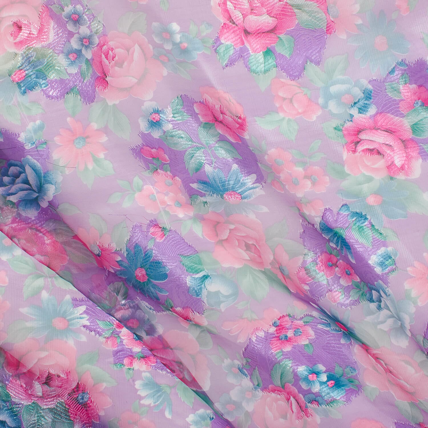 Withered Rose Embroidered Organza Silk 144 Fabric main image 0