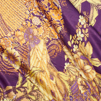 Abstract Geometric Floral Printed Silk Charmeuse Fabric SV581996 1