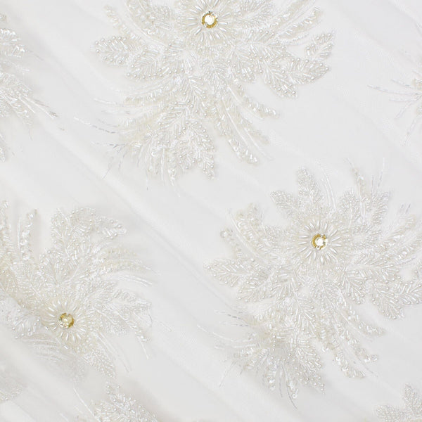 Gloriosa Bridal Lace Beaded Fabric SV573432 White 1