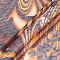 Abstract Animal Print Printed Silk Chiffon Fabric SV582036 Orange 1
