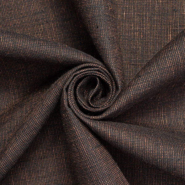 7 Oz Yarn Dyed Two Tone Linen Fabric SV580333 Brown / Black 1