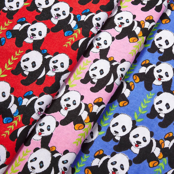 Panda Printed Cotton Flannel Fabric Group