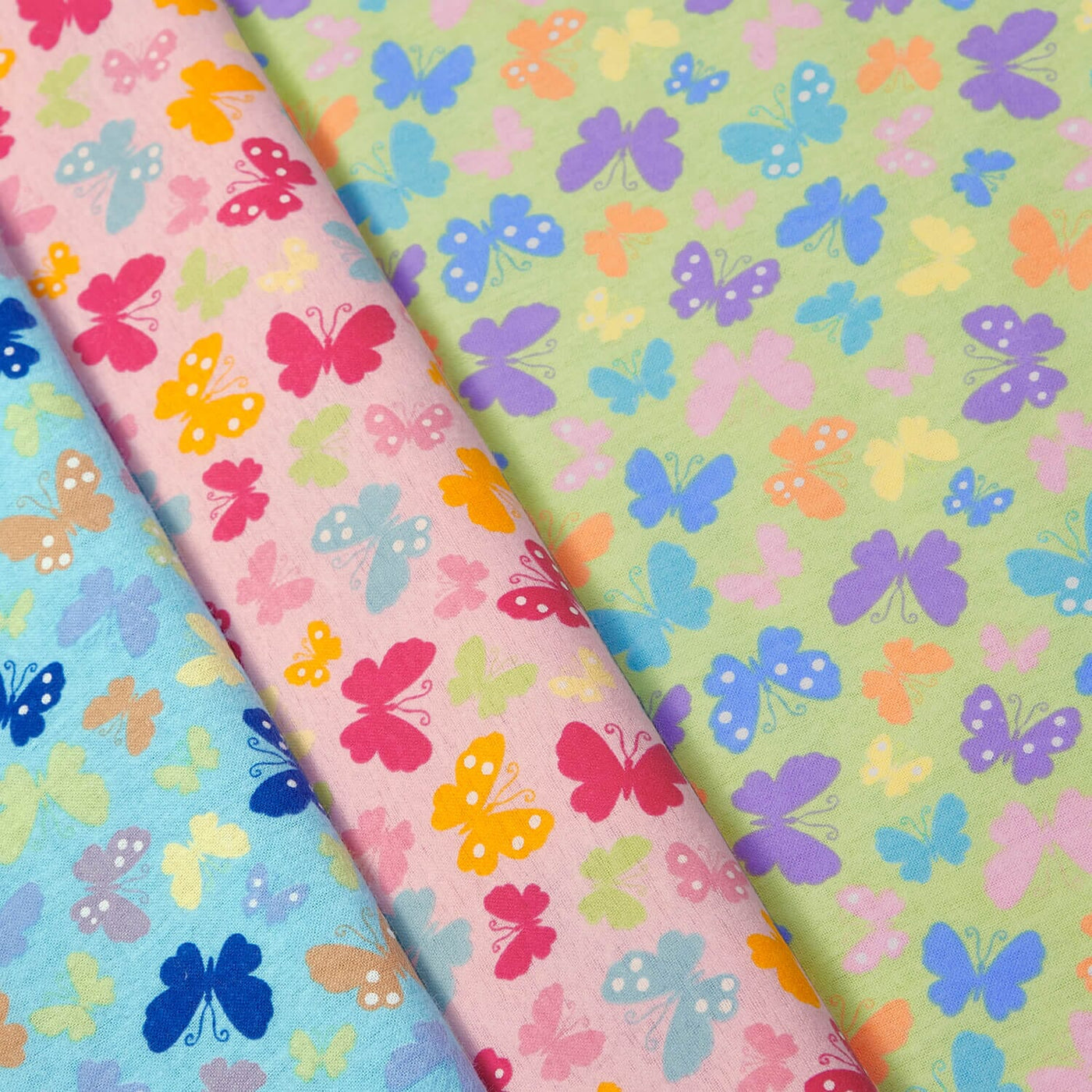 Butterfly Printed Cotton Flannel Fabric Group