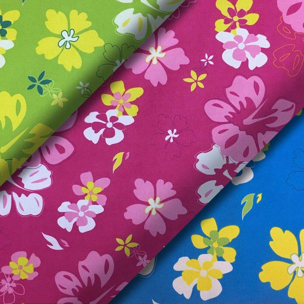 Ottertex Waterproof Canvas Hibiscus Print Fabric Group Image