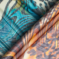 Abstract Animal Print Printed Silk Chiffon Fabric Group