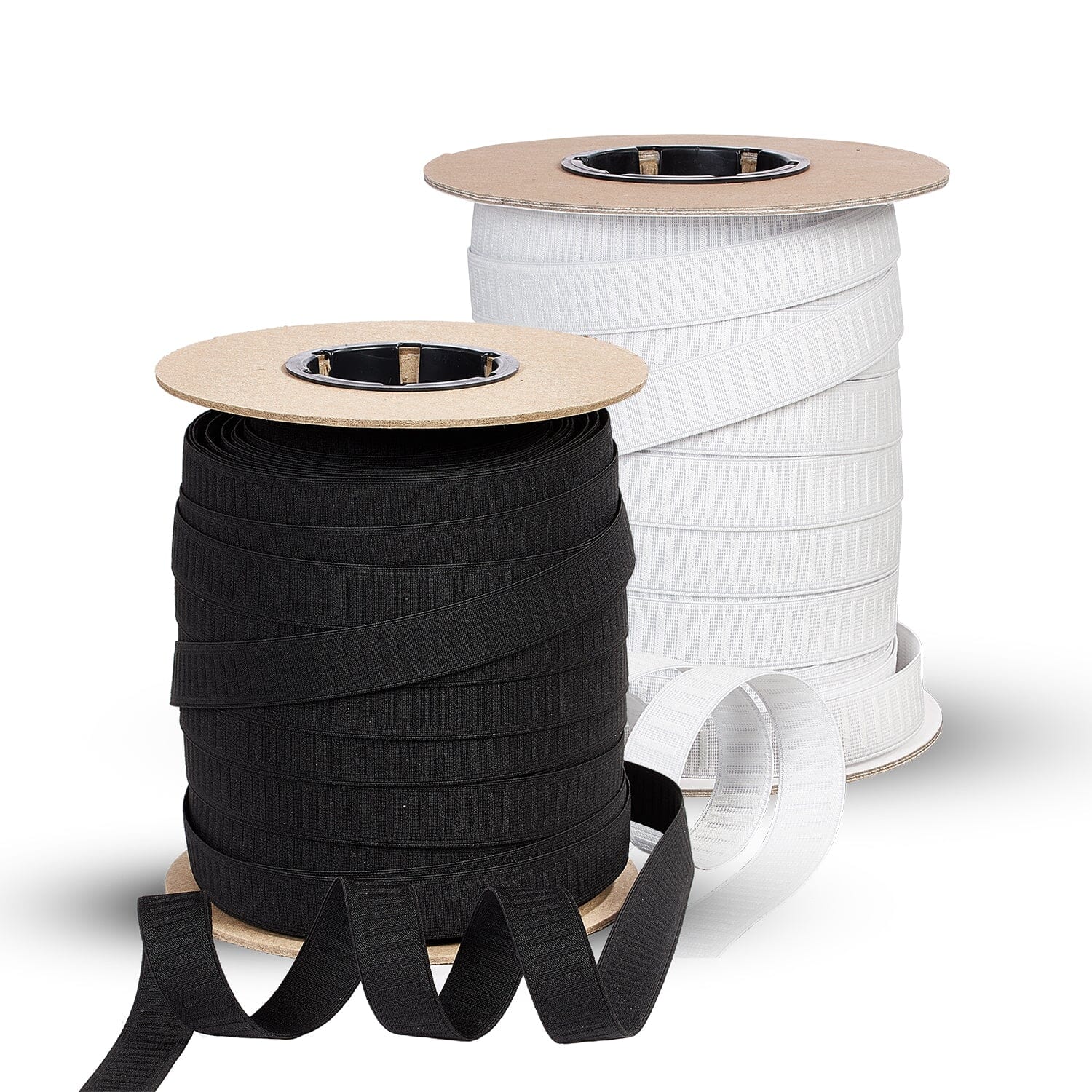 28 Meter Roll - 1 Inch Wide White & Black Woven Elastic Band For Sewing & Waistbands