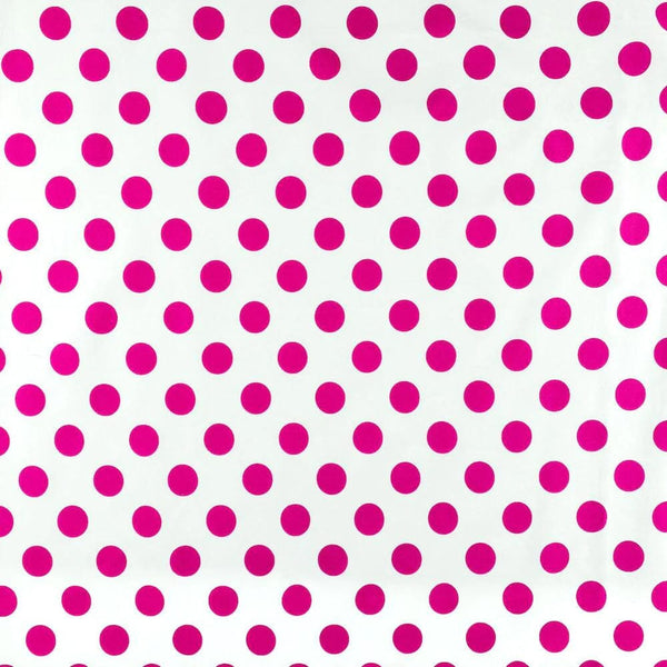 Large Polka Dot Cotton Poplin Fabric 58 60 Inch SV576960 White / Pink 1