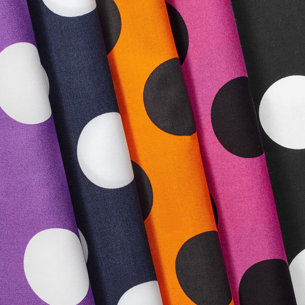 Extra Large Polka Dot Cotton Poplin Fabric 58 60 Inch Group