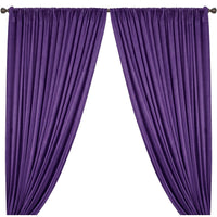 Yorkshire Natural Linen Rod Pocket Curtains Purple Image 1