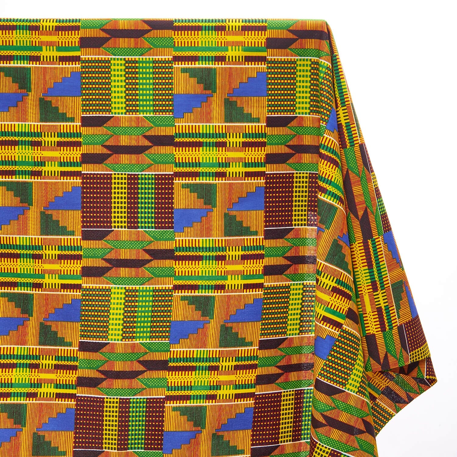Alina Belle African Print Wax Fabric Kente Fabric (3 Yard, A)