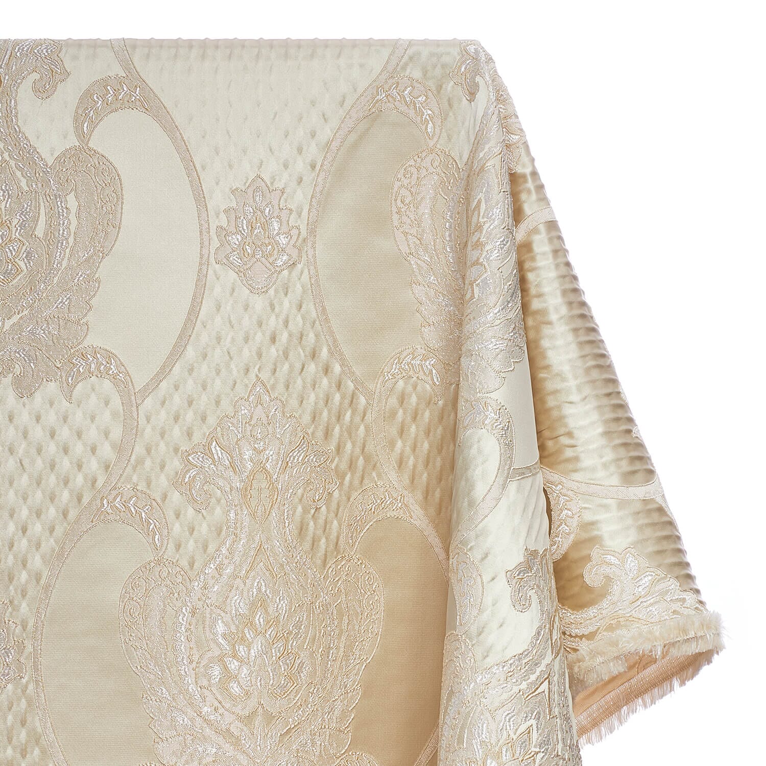 Prairie Sand Silk Hammered Satin Jacquard Fabric main image 1