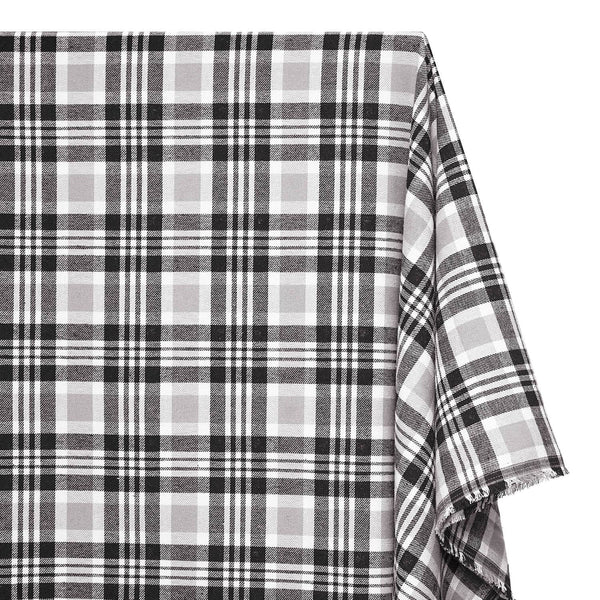 Plaid Cotton Flannel Black Fabric SV575317 1
