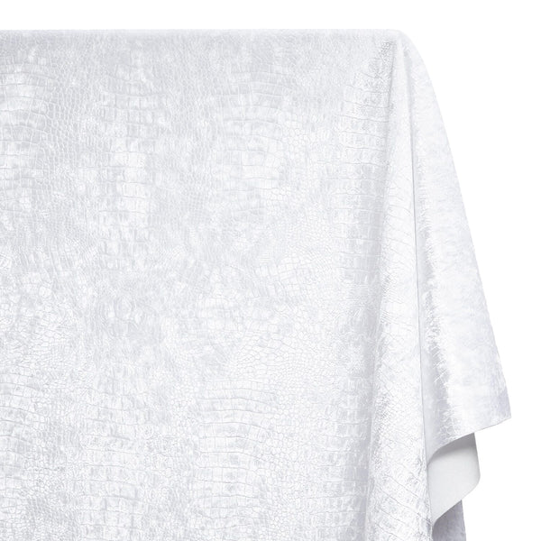 Crocodile Upholstery Velvet Fabric SV580454 White 1