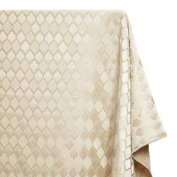 Trellis Chenille Upholstery Brocade Satin Jacquard Fabric SV580466 Beige Ivory A1