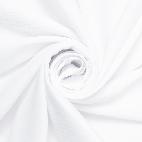 Matte Striped Crinkle Stretch Satin Fabric SV581453 White 1