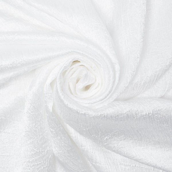 Shiny Shimmer Crinkle Satin Fabric SV581469 White 1
