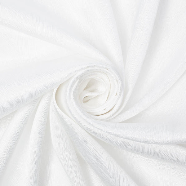 Striped Herringbone Stretch Jacquard Satin Fabric SV581612 White A2