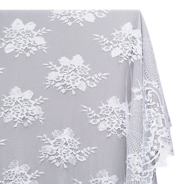 Leafy Chantilly Lace Fabric SV582670 White Image A1