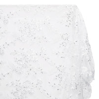Sheer Floral Sequined Embroidery On Lace Fabric SV582721 White Image A1