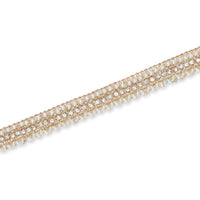 3/4 Inch Pearly Beaded Rhinestone Metallic Corded Fabric Trim SV582733 Champagne Image A3