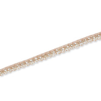 1/2 Inch Beaded Rhinestone Metallic Corded Ribbon Fabric Trim SV582743 Champagne Image A3