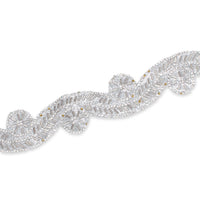 1.5 Inch Beaded Rhinestone Glitter Infused Iron On Sheer Fabric Trim SV582894 Silver Image A3