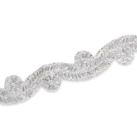 1.5 Inch Beaded Rhinestone Glitter Infused Iron On Sheer Fabric Trim SV582894 Silver Image A3