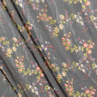 Floral Vine Printed Striped Silk Chiffon Fabric SV581680 1