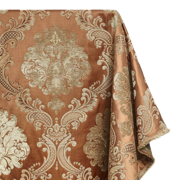 Royal Damask Chenille Upholstery Brocade Satin Jacquard Fabric SV580470 Rust Olive A1