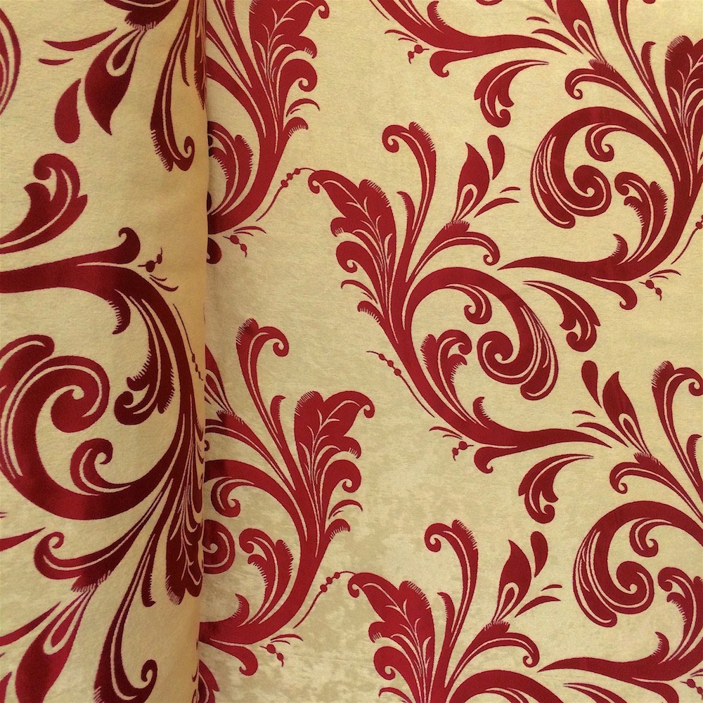 Burgundy Velvet Jacquard 118 Wide $10.99/yard