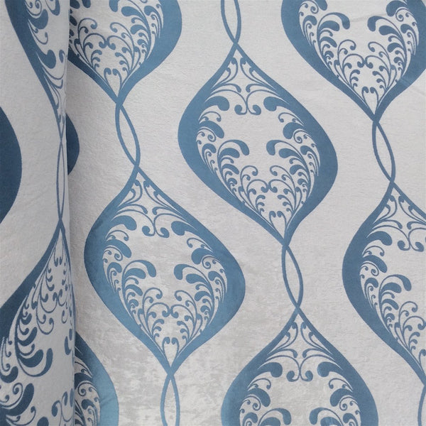 Blue Velvet Jacquard Fabric 9078 SV570414 1