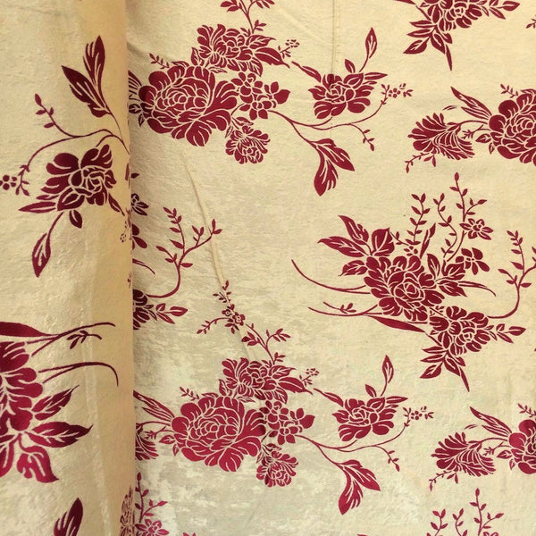 Burgundy Velvet Jacquard Fabric 9105 SV570424 1