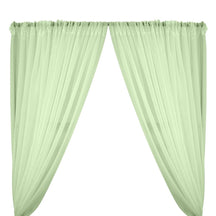 Sheer Voile Rod Pocket Curtains - Aqua Green