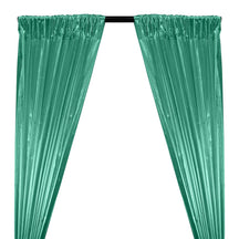 Tissue Lame Rod Pocket Curtains - Aqua