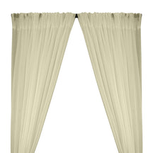 Crushed Sheer Voile Rod Pocket Curtains - Beige